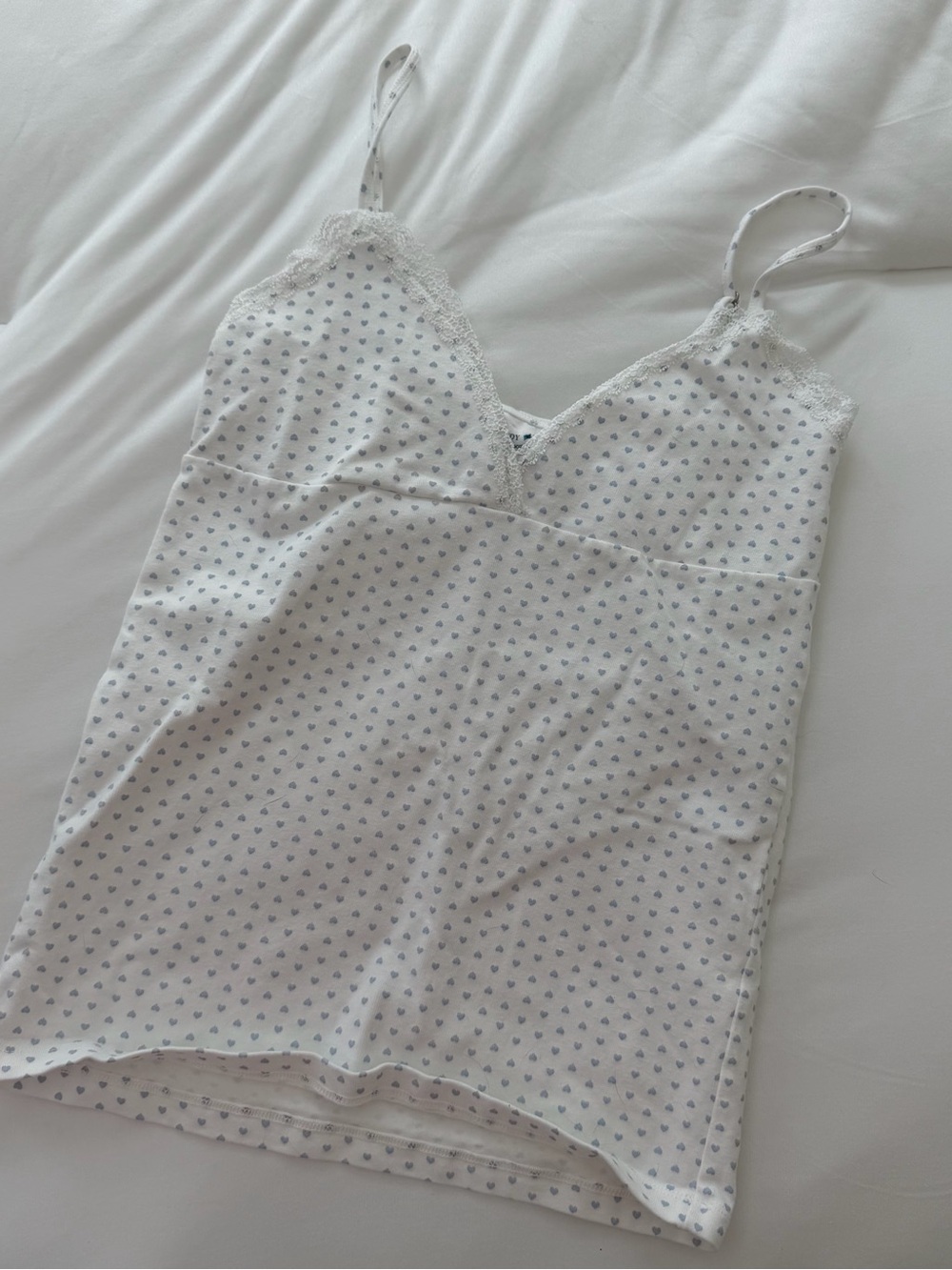 Brandy Melville White & Blue Amara Tank